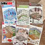 1 6 pezzi divertenti adesivi impilabili 3d tasca del fumetto scena fai da te adesivo scena