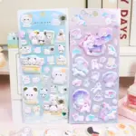 3 pcs Kawaii Panda Cats Unicorn 3D Puffy Stickers Scrapbooking Diy Journal cancelleria Sticker Sheet Cute 1