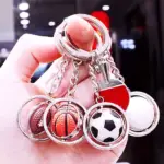 3D Mini rotante basket calcio portachiavi Jersey birra apribottiglie sport portachiavi per donna uomo auto borsa
