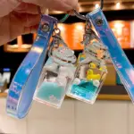 Cartoon Sea Animal Clownfish Liquid portachiavi Cute Floating Quicksand Dolphin Doll Drifting Wish Bottle portachiavi portachiavi 1