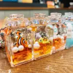 Cartoon Sea Animal Clownfish Liquid portachiavi Cute Floating Quicksand Dolphin Doll Drifting Wish Bottle portachiavi portachiavi