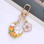 Portachiavi coreano dolce fiore di ciliegio coniglio per le donne fettuccia creativa perla portachiavi borsa custodia.jpg 640x640 3