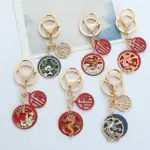 Portachiavi etnico unico Fox Koi Dragon Panda per le donne carino smalto goccia olio portachiavi borsa