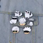 Smalto Pin Kawaii Anime Role Eye Mask Cute Manga spille Badge Jujutsu Kaisen accessori Anime per 1