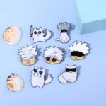 Smalto Pin Kawaii Anime Role Eye Mask Cute Manga spille Badge Jujutsu Kaisen accessori Anime per
