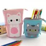 Zuco divertente astuccio per penne astuccio per matite flessibile aperto custodia piega porta penne simpatico gatto