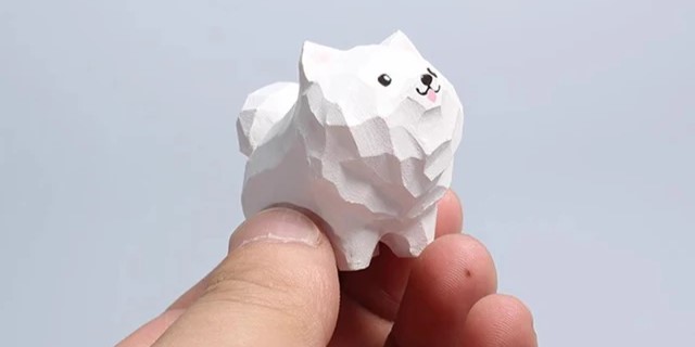 collezioni prodotto – animale in legno – cane volpino bianco cane volpino bianco in legno